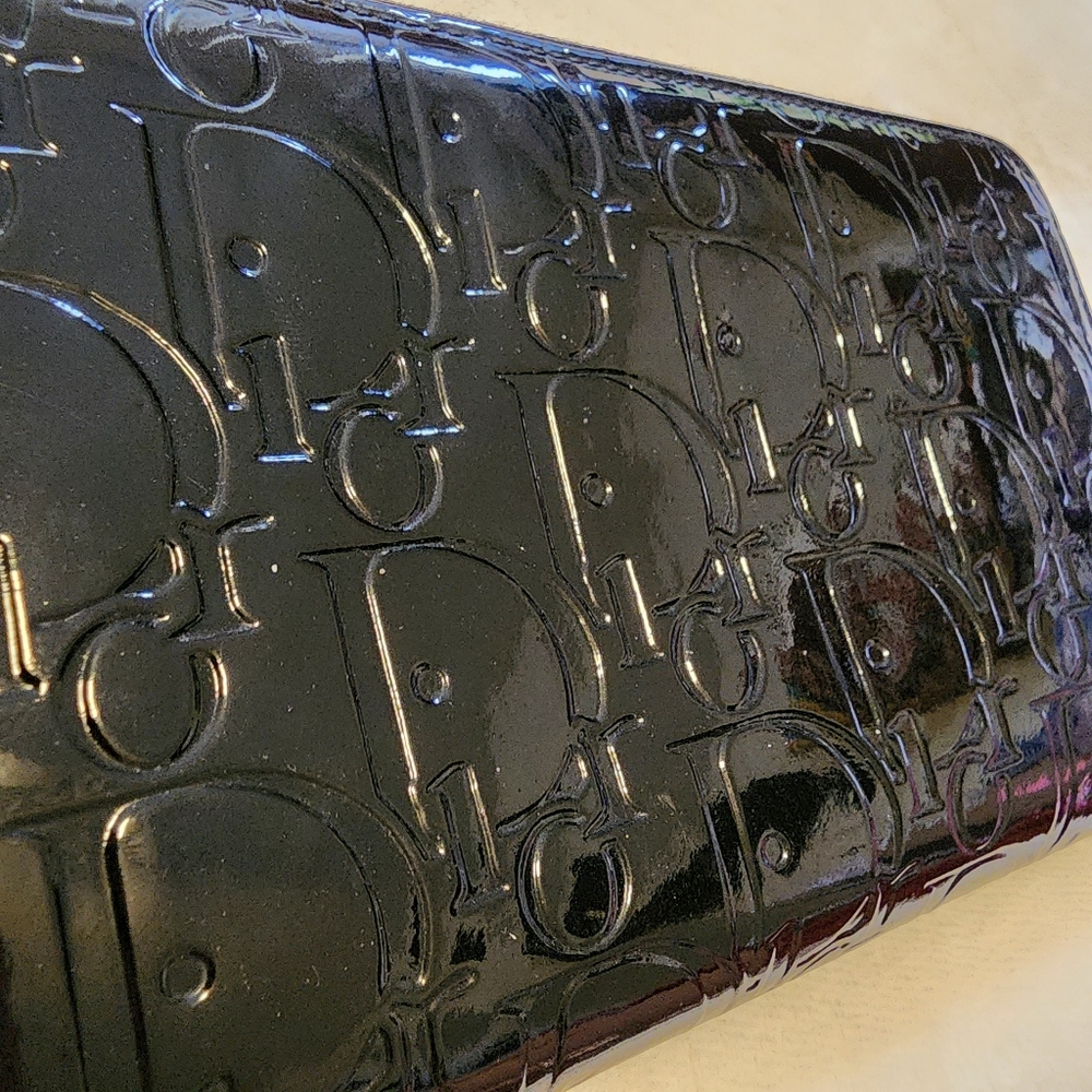 Dior Patent Black Trotter Long Zip Wallet - Picture 11 of 13